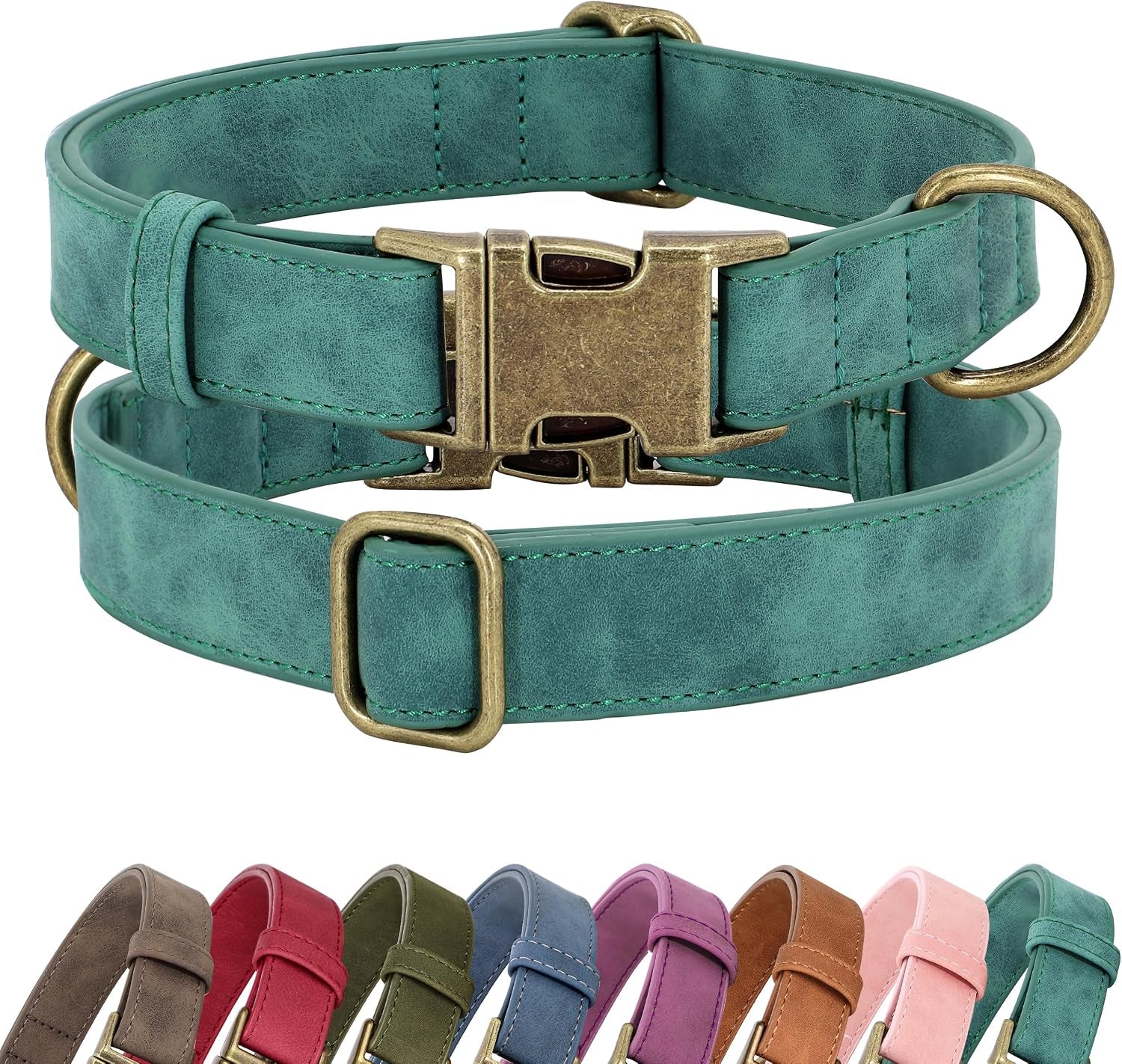 didog-soft-pu-leather-dog-collar-for-small-dogs-quick-release-blue-s-comfort-for-daily-walking-backyard-stylish-for-photography-metal-buckle-d-ring-easy-wipe-clean-adjustable-neck-10-15