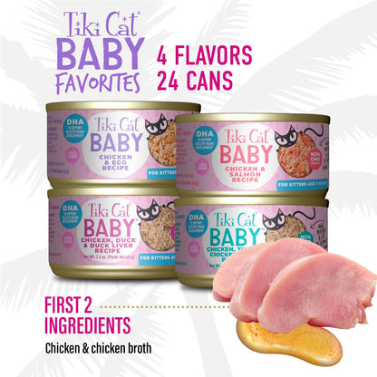 Tiki Cat Baby Whole Foods Wet Cat Food for Kittens Mega Pack, 2.4 Oz. Cans (24 Count)4