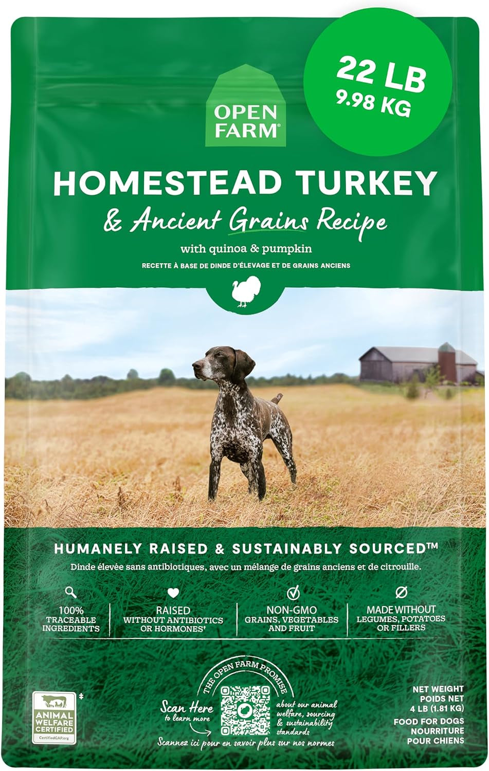open-farm-ancient-grains-dry-dog-food-wild-caught-salmon-kibble-22lb-bag-all-life-stages-all-breed-sizes-protein-rich-nutrient-dense-100-traceable-ingredients-non-gmo-fruits-veggies