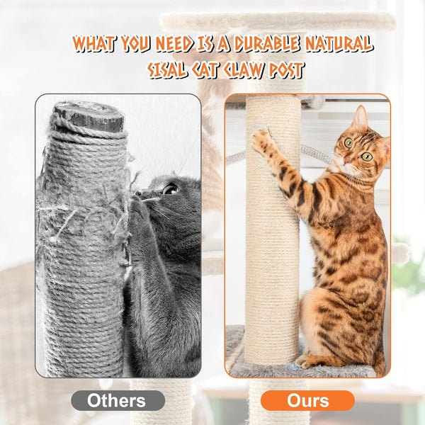 4 PCS M8 Cat Scratching Post Replacement, 15.7 X 3.1 Inch Sisal Pole Cat Tree Replacement Post with Screws, Refill Scratcher Posts for Indoor Kitten Tree Tower Spare Cat Furniture Protector6