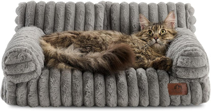 Hollypet Small Dog Large Cat Bed Puppy Couch Beds for Pets up to 25 Lbs | Fluffy Dog Cat Couch Plush Soft Warming Pets Beds with Machine Washable Cover and Non-Slip Bottom13