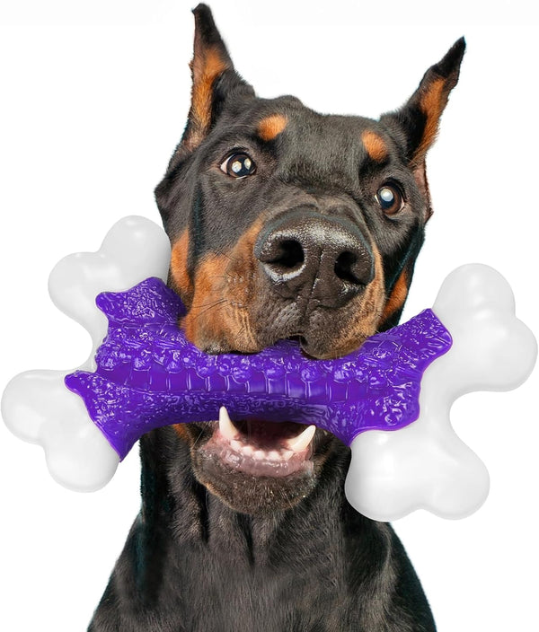 Kseroo Tough Dog Chew Toys for Aggressive Chewers 20-90Lbs, Beef Flavored | Beef Flavored Rock-Hard Nylon Bone, Discourages Destructive Chewing, Teeth Cleaning Textured, for Medium & Large Breeds12