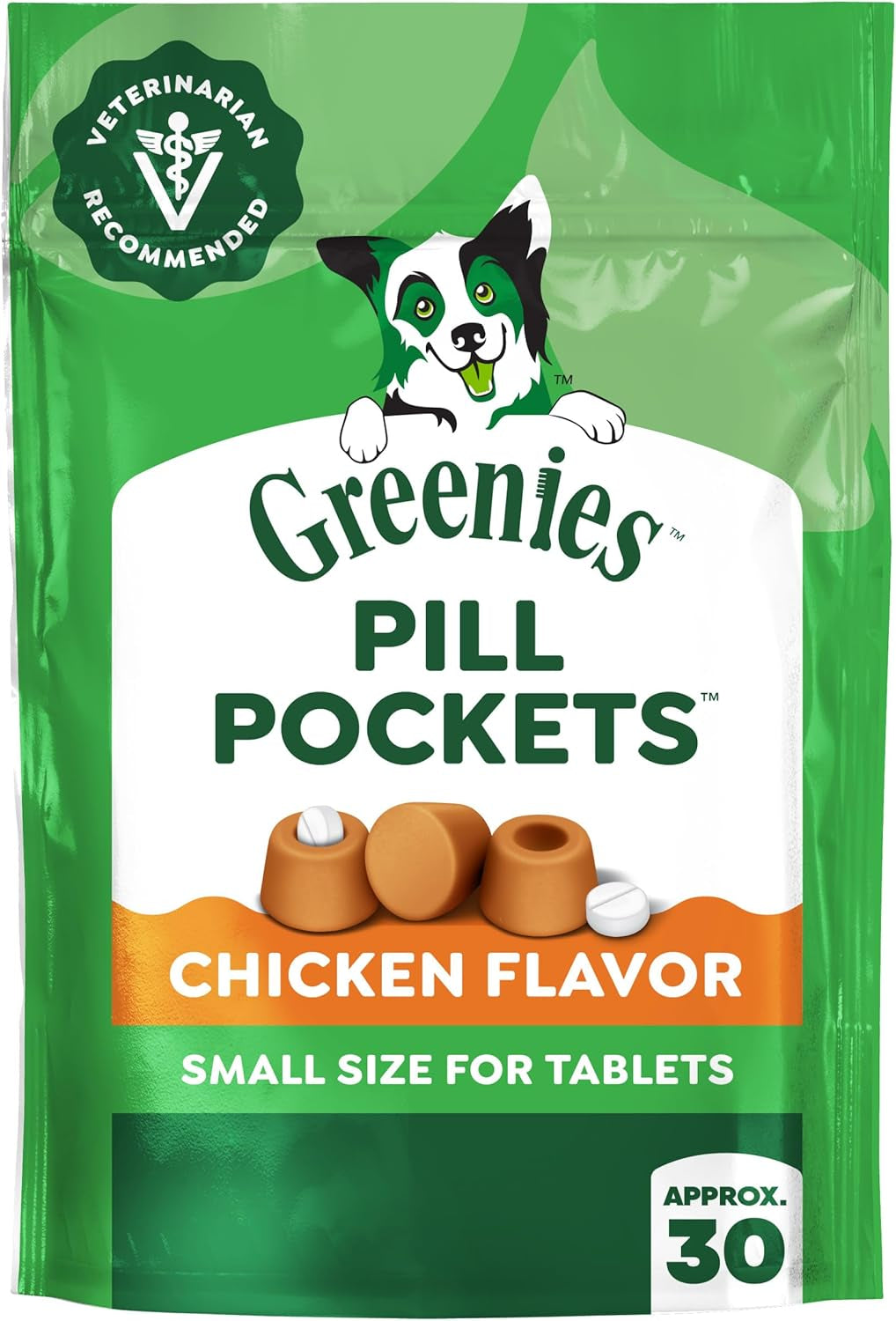 greenies-pill-pockets-small-dog-treats-chicken-flavor-3-2-oz-vet-recommended-masks-pill-smell-taste-easy-pinch-close-design-stress-free-medicating-tablet-size-3-2-oz-pouch
