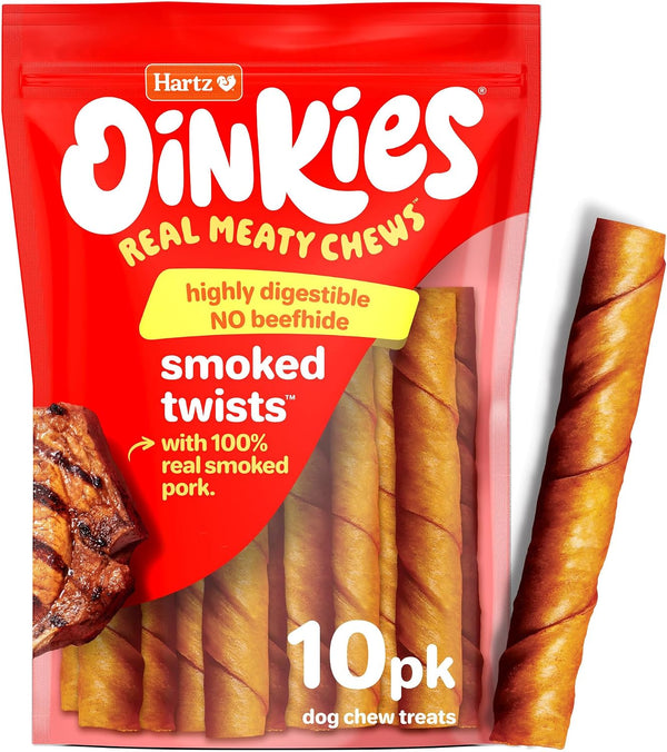 Oinkies Porkalicious Smoked Pig Skin Twists Dog Treats, 40 Count9