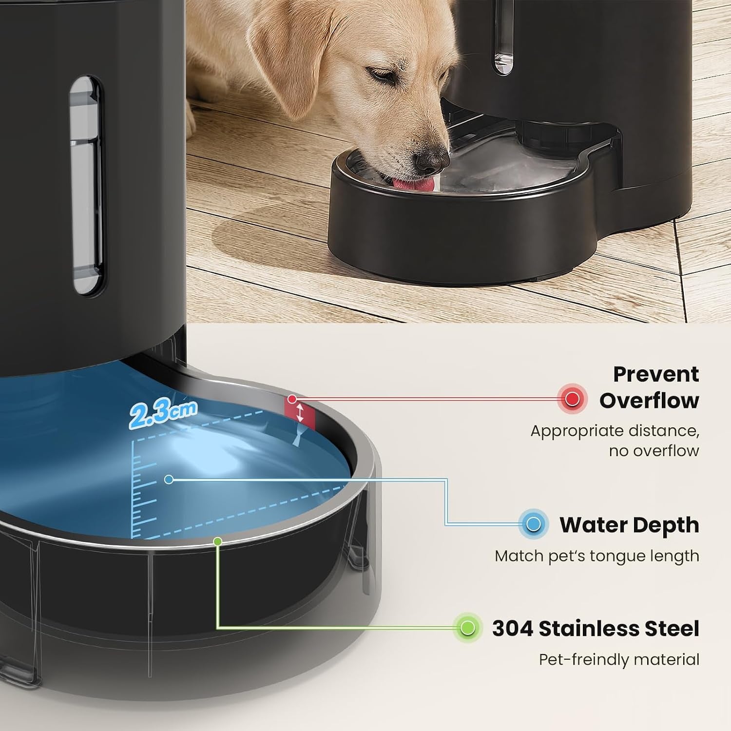 czpet-dog-water-bowl-dispenser-5l-wider-mouth-gravity-refilling-black-automatic-cat-waterer-with-removable-stainless-steel-bowl-upgraded-brush-easy-cleaning-large-drinking-area-for-multi-pet