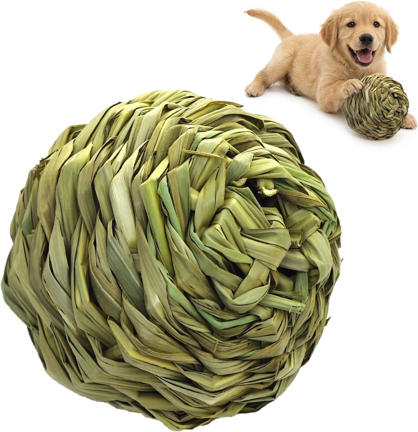 dog-chew-toys-3pcs-woven-grass-chew-ball-for-dogs-dental-teething-interactive-fetch-toys-outdoor-digestible-chew-ball-for-boredom-relief-seaweed-timothy-hay-cornsilk-cornleaf