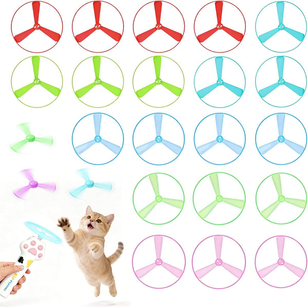 Cat Fetch Toy Launcher,Flying Disc Launcher Toy Rechargeable with 10 Flying Discs,Flying Cat Toy Disc Launcher for Kitten Dog Playing Interactive Hunting Tracking Toys for Outdoor Indoor,White9