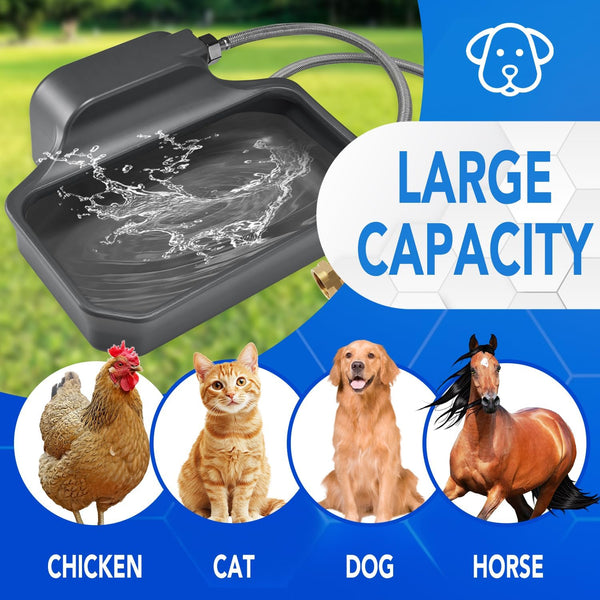 PETTEN Auto Fill Dog Water Bowl Dispenser Outdoor,Large Capacity(118Oz/1Gal) Auto Dog Water Dispenser with 3/4" GHT Male Faucet Connector, Water Bowl Dispenser for Dog, Cat, Livestock(Gray)7