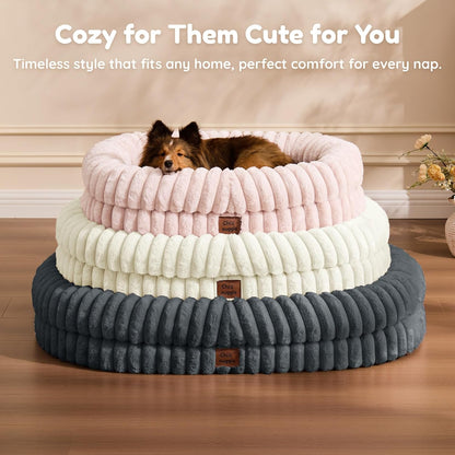 Chixnuggle Orthopedic Dog Bed, Washable Cover, Faux Fur Bolster Pet Couch | Waterproof,Egg Crate Foam,Non-Slip Bottom,For Small Medium Dogs,Dark Grey,30*24*7,Dog Sofa,Puppy Bed9