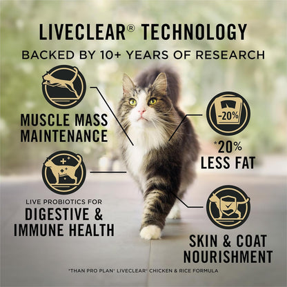 Purina Pro Plan Liveclear Cat Food Weight Management and Cat Allergen Reducer Chicken and Rice Formula - 5.5 Lb. Bag4