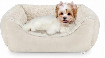 JOEJOY Rectangle Dog Bed for Large Medium Small Dogs - Washable Orthopedic Sofa Bed, Soft Breathable Puppy & Pet Cuddler, Durable Calming Dog Bed with Anti-Slip Bottom, Multiple Sizes, Beige23