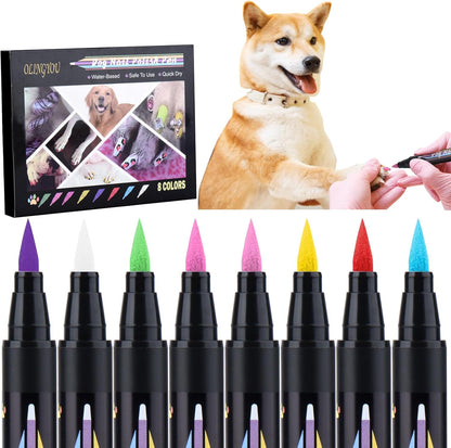 OLINGYOU Dog Nail Polish， Dog Nail Polish Pens Quick Dry-8 Colors, Pet Nail Polish Set for Dogs， DIY Dogs Puppy Nails, Dog Safe Nail Polish Non Toxic, Odorless, Easy to Apply7