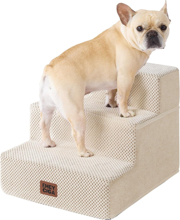 EHEYCIGA Dog Stairs for Bed 18" H, Dog 4-Steps for High Bed, Olive Green | Pet Steps for Small Dogs and Cats, Non-Slip Balanced Pet Ramp Indoor21