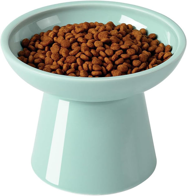 Loejan Elevated Cat Food and Water Bowls Set, Extra Wide and Raised Ceramic Bowls, Anti-Vomit Whisker-Free Pressure Cat Feeder for Kittens to Adult Cats and Small Dogs (White, Water Bowl)22