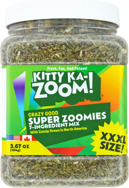 Super ZOOMIES Catnip Mix | High Potency, Hand Harvested | Hand-Harvested Fresh Catnip Mix for Cats; Sparks Zoomies & Active Play; Grown in Canada & USA, Nothing Artificial1