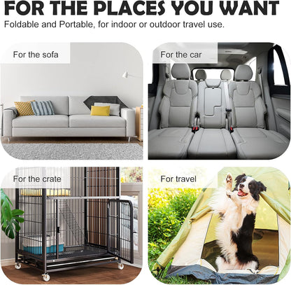 Dog Bed Soft Dog Crate Bed Pad Mat, 42 in Non Slip Bottom Washable Beds for Large Dogs, Pet Bed Mattress Kennel Pad, Dark Blue Gray7