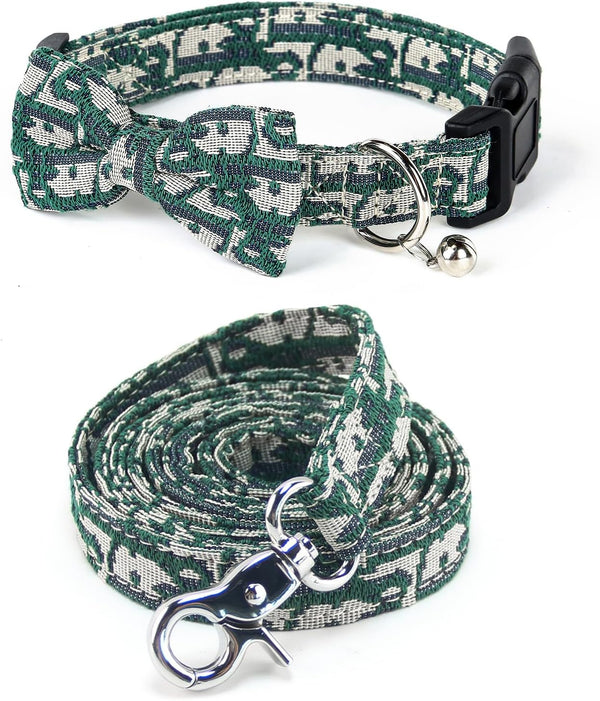 Dog Collar and Harness with Leash Set, Breathable Puppy Harnesses for Small Dogs, No Pull Easy Walking Pet Harness, Black, S6