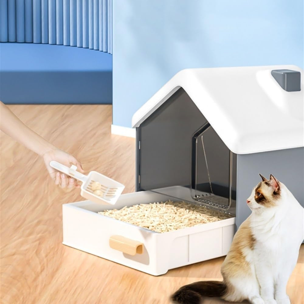 pet-supplies-hooded-cat-litter-box-privacy-no-mess-portable-easy-cleanpink