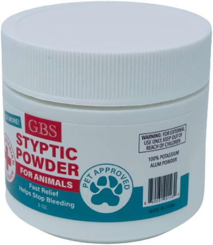 5 Oz Styptic Powder for Dogs, Cats & Birds Stops Bleeding– Quick Blood Clotting for Nail Clipping, Minor Cuts, Tail Docking & Wing Clipping – Pet First Aid Hemostatic Powder with Sealed Top & Scoop | Stops Bleeding, Quick Blood Clotting for Nail Clipping, Minor Animal Cuts & Wound Care, Pet First Aid Hemostatic4