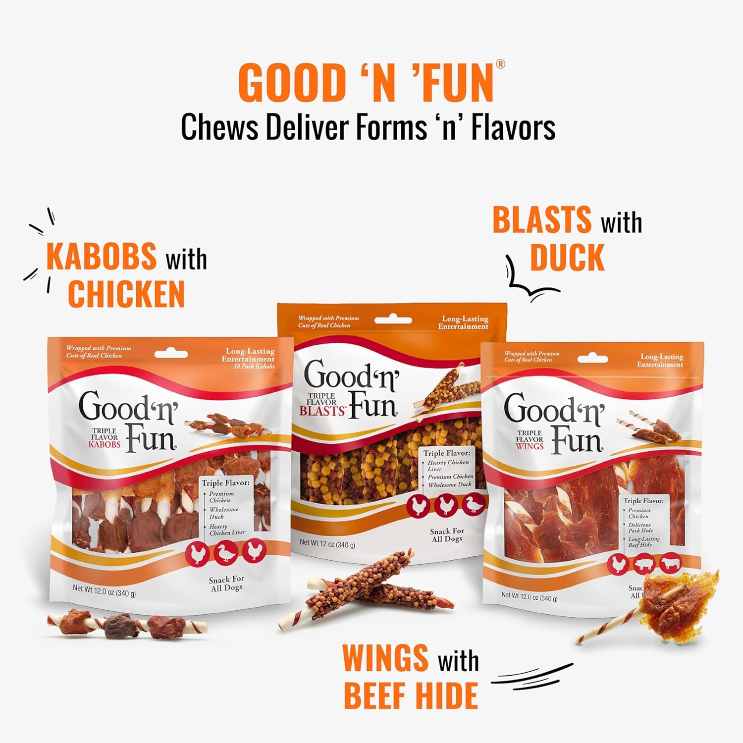 good-n-fun-triple-flavor-ribs-chews-for-all-dogs-treat-your-dog-to-long-lasting-chews-made-with-beef-hide-chicken-and-pork-hide-12-oz