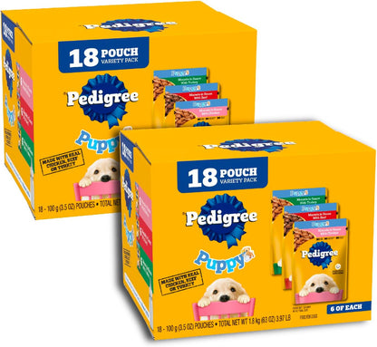 Pedigree Puppy Morsels Wet Dog Food Pouch, Chicken, 3.5 Oz, 16 Count | Steam Cooked, High Quality Animal Protein, DHA Brain Support, Calcium for Teeth & Bones, Topper or Complete Meal14