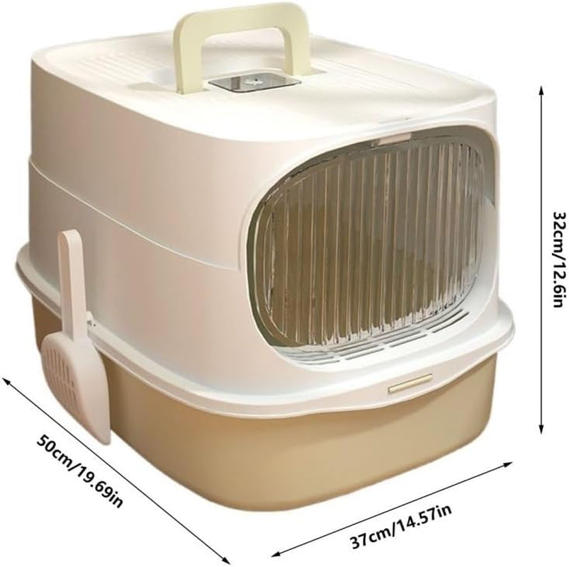 pet-supplies-large-plastic-cat-litter-box-with-lid-scoop-high-sides-for-big-catsgray