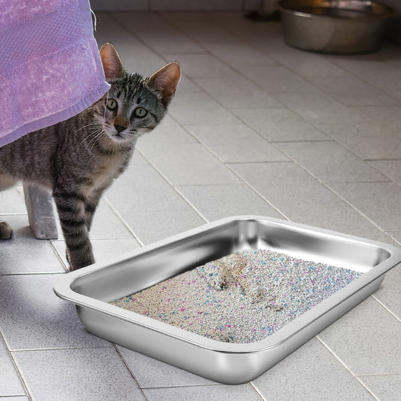 inoomp-stainless-steel-cat-litter-box-open-design-large-metal-litter-pan-easy-to-clean-portable-kitten-tray-for-cats-and-small-pets