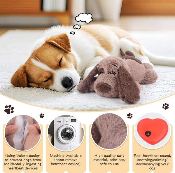 BEVERLYSHARK Beverly Shark Puppy Heartbeat Toy Dog Anxiety Relief Calming Aid Puppy Heartbeat Stuffed Animal Behavioral Training Sleep Aid Comfort Soother Plush Toy for Puppies Cats4