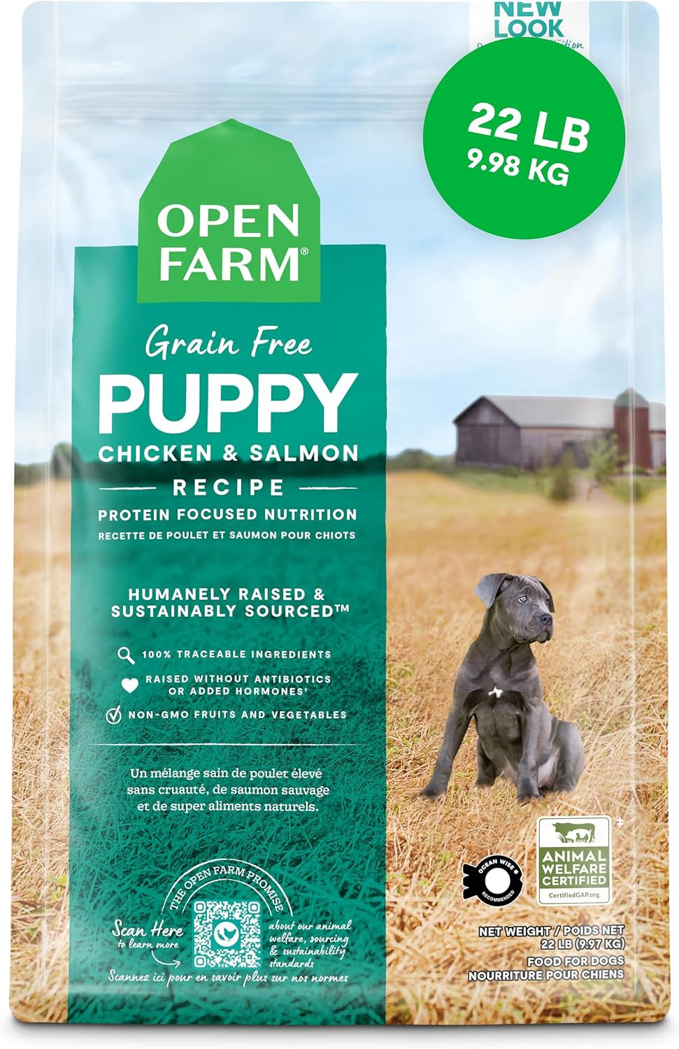 open-farm-ancient-grains-dry-puppy-food-chicken-salmon-kibble-4lb-bag-all-puppies-all-breed-sizes-protein-rich-nutrient-dense-100-traceable-ingredients-non-gmo-fruits-veggies