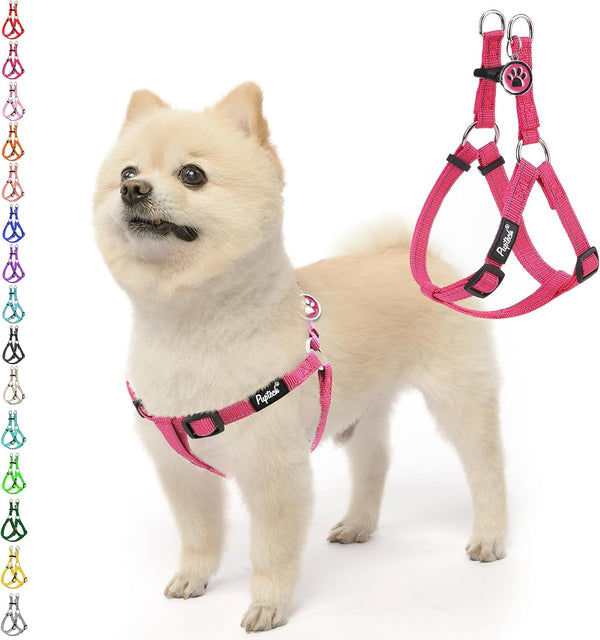 PUPTECK No Pull Dog Harness Soft Adjustable Basic Nylon Step in Puppy Vest Outdoor Walking with ID Tag45