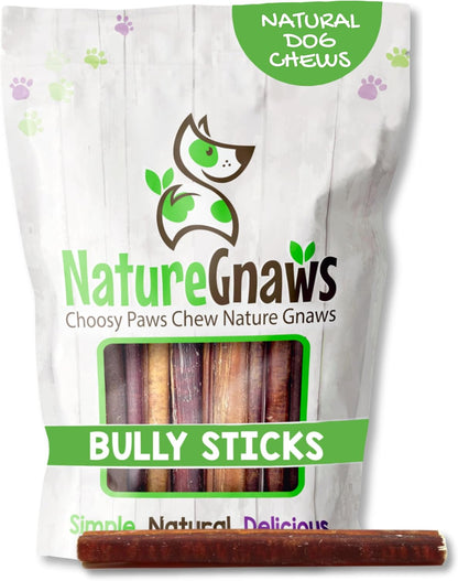 Nature Gnaws Extra Thin Bully Sticks for Small Dogs 5-6" (10 Count) - Long Lasting for Light Chewers and Puppies - Natural Beef Dog Chew Bones13