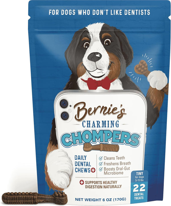 Bernie'S Charming Chompers Dog Dental Chews, Gut Support, 51-100 Lb, 24 Ct15