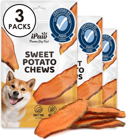 Ipaw Sweet Potato Dog Treats, Sqf-Certified Production Process Dog Chew | Human Grade, Single Ingredient, Rawhide Alternative Dog Treats for Vegetarian, Hypoallergenic, Easy to Digest11