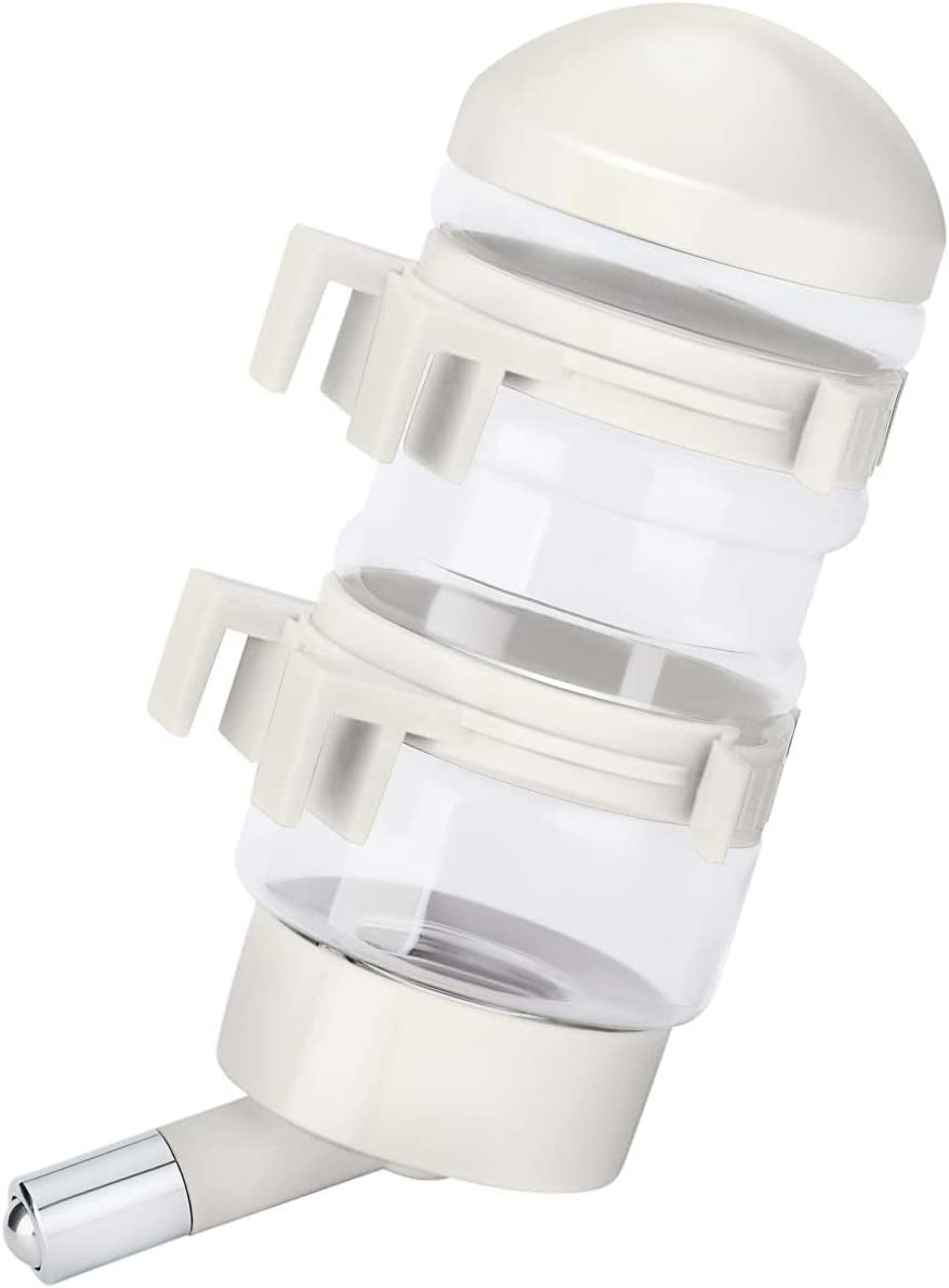 no-drip-dog-kennel-water-bottle-dispenser-for-crate-400ml-dripless-pet-drinking-fountains-kettle-with-automatically-feeding-water-white