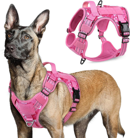 Rabbitgoo Tactical Dog Harness for Large, No Pull Military Service Vest | Molle & Handle, Heavy Duty, Adjustable, Reflective Straps, Easy Control for Training Walking, Black, Large34