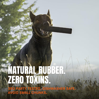 Monster K9 Chew Stick | Virtually Indestructible. Lifetime Guaranteed. | USA Made | VULCRON™ Natural Rubber | Durable, Heavy Duty Tug & Fetch Dog Toy for Aggressive Chewers | Med/Large Breeds, 9X1.75”5