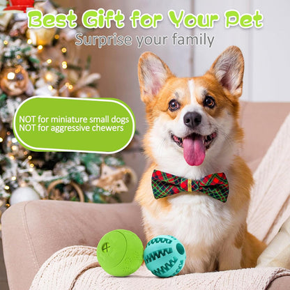 HIPPIH Dog Puzzle Toy 2 Pack, Interactive Dog Toys for Treat Dispensing, Durable Puppy Toys for Teething, Dog Treat Ball for Teeth/Slow Feeder/Iq Training/Playing, Blue-2.75‘’, Green-3.14‘’8