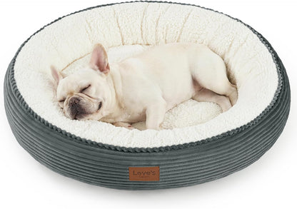 Love'S Cabin round Donut Cat and Dog Cushion Bed, 20In Bed for Cats or Small Dogs, Anti-Slip & Water-Resistant Bottom, Super Soft Durable Fabric Pet Beds, Washable Luxury Cat & Dog Bed Gray31