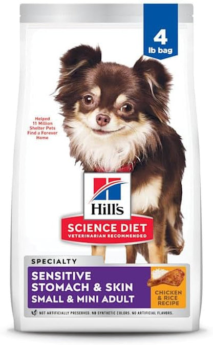 Hill'S Science Diet Adult Sensitive Stomach & Skin Small & Mini Dry Dog Food, Chicken, 4 Lb. Bag (Updated Formula)5