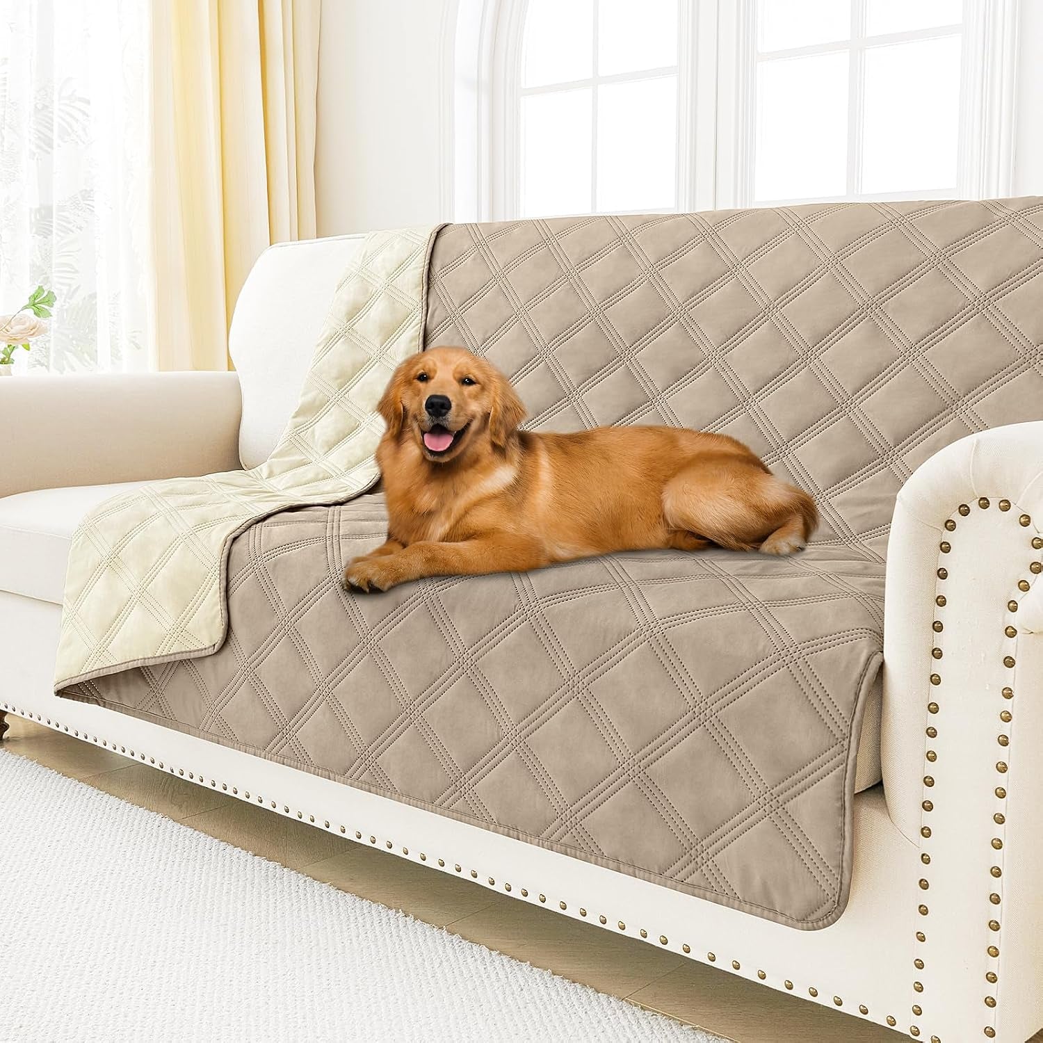 smiry-waterproof-dog-bed-cover-reversible-pet-blanket-for-sofa-couch-soft-washable-dog-blanket-leakproof-couch-cover-for-dogs-cats-furniture-protection-52x82-grey-dark-grey
