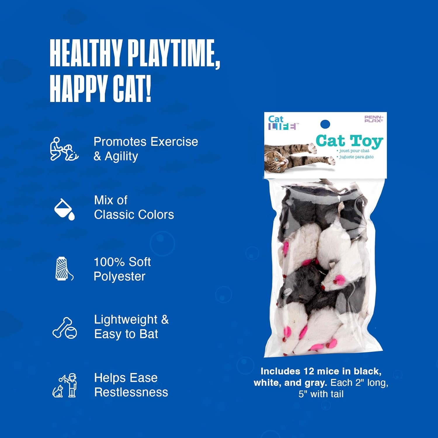 penn-plax-play-fur-mice-cat-toys-12-pack-soft-polyester-with-rattling-sound-for-interactive-play-exercise-hunting-lightweight-cat-toy-set-for-all-ages-breeds-black-white-gray-2-inches