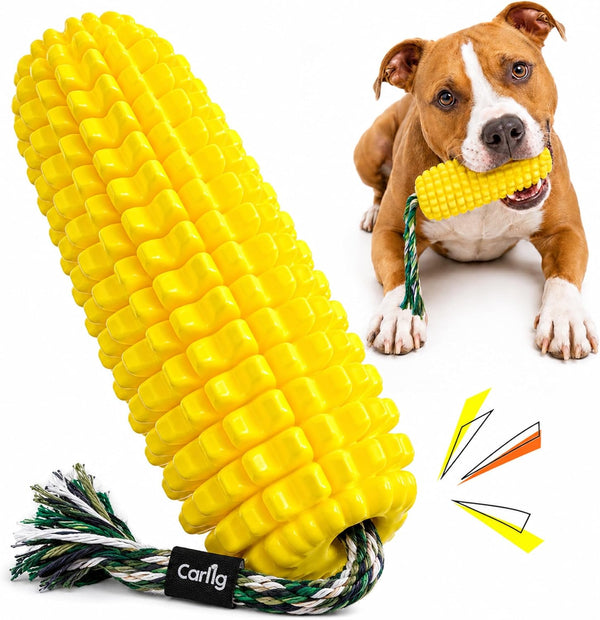 Carllg Dog Chew Toys for Aggressive Chewers, Indestructible Tough Durable Squeaky Interactive Dog Toys, Puppy Teeth Chew Corn Stick Toy for Small Medium Large Breed1
