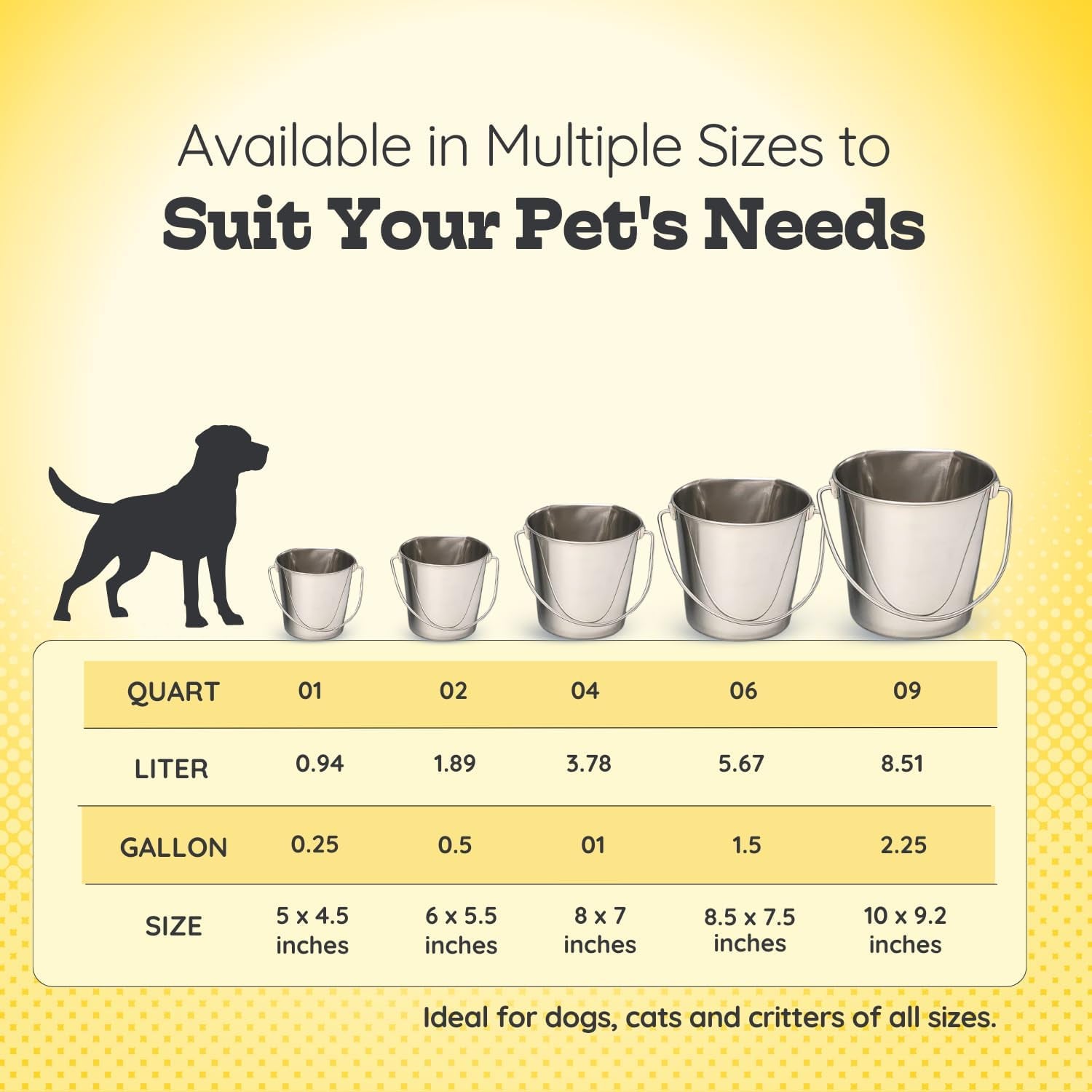 stainless-steel-flat-side-bucket-1-quart-0-25-gallon-heavy-duty-hanging-food-water-pail-for-dogs-cats-birds-kennel-cages-crates-durable-rustproof-multi-purpose-feeding-buckets