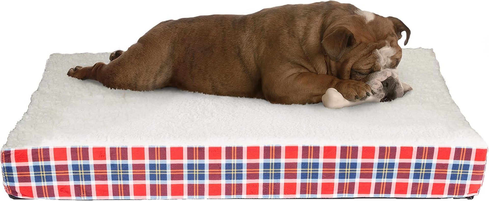 orthopedic-dog-bed-2-layer-memory-foam-crate-mat-with-machine-washable-sherpa-cover-20x15-pet-bed-for-small-dogs-up-to-20lbs-by-petmaker-gray
