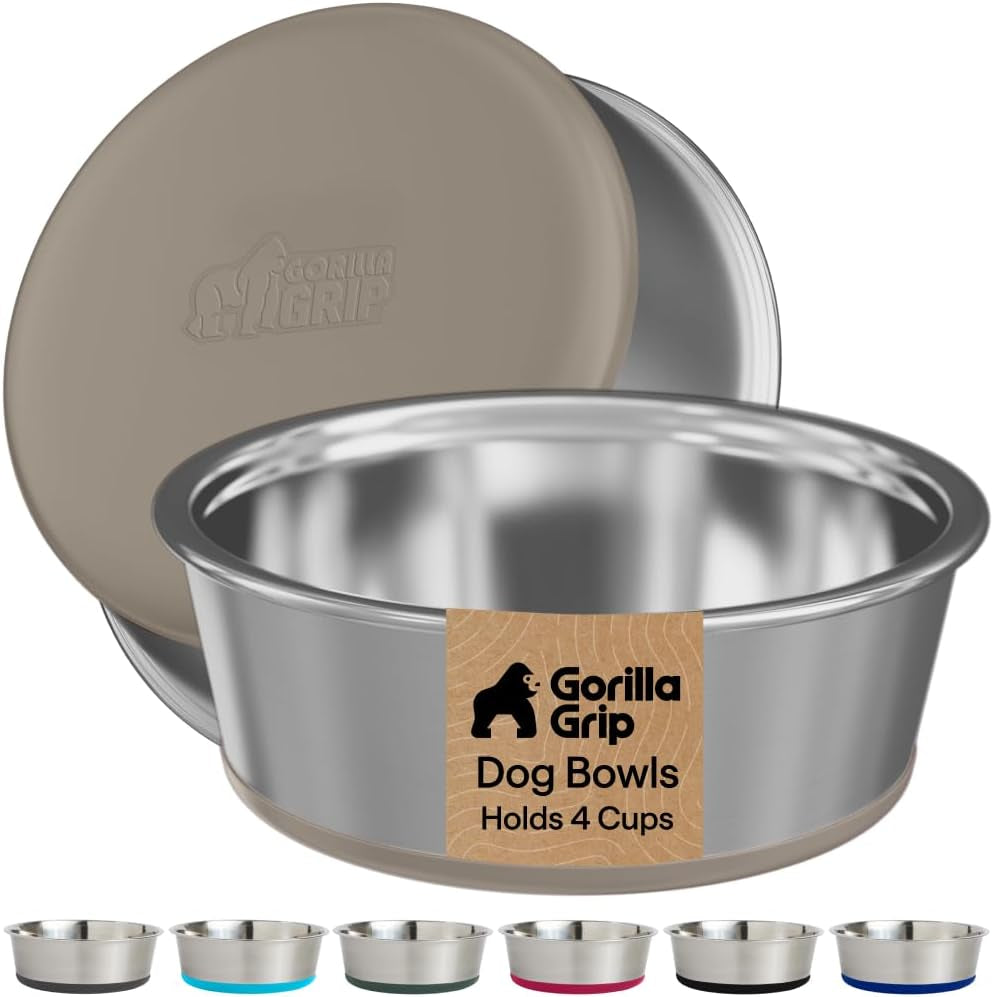 gorilla-grip-dog-bowls-food-grade-304-stainless-steel-holds-2-us-cups-each-16-fl-oz-food-and-water-bowl-for-feeding-dogs-and-cats-dishwasher-safe-rust-resistant-bpa-free-rubber-base-2-set-black