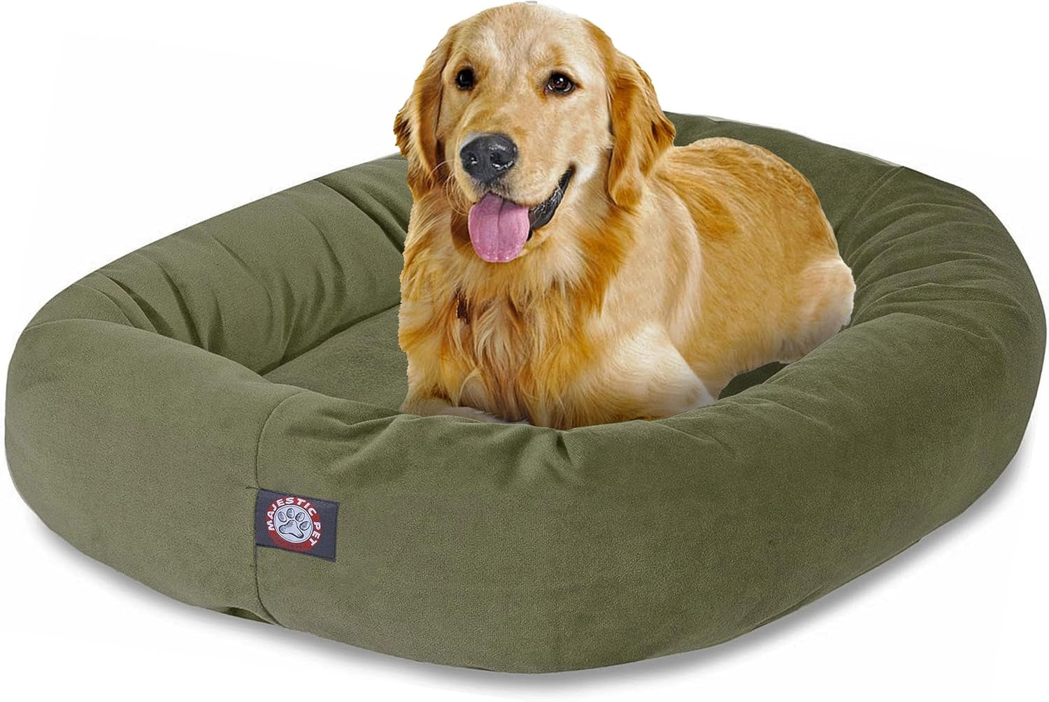 majestic-pet-32-inch-suede-calming-dog-bed-washable-cozy-soft-round-dog-bed-with-spine-support-for-dogs-to-rest-their-head-fluffy-donut-dog-bed-32x23x7-inch-round-pet-bed-medium-sage