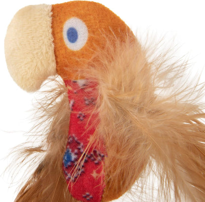 Instincts by Smartykat 2-Pack Happynip Love Mates Feather Birds Plush Cat Toys, Contains Catnip & Silvervine - Orange/Green, 2-Pack5
