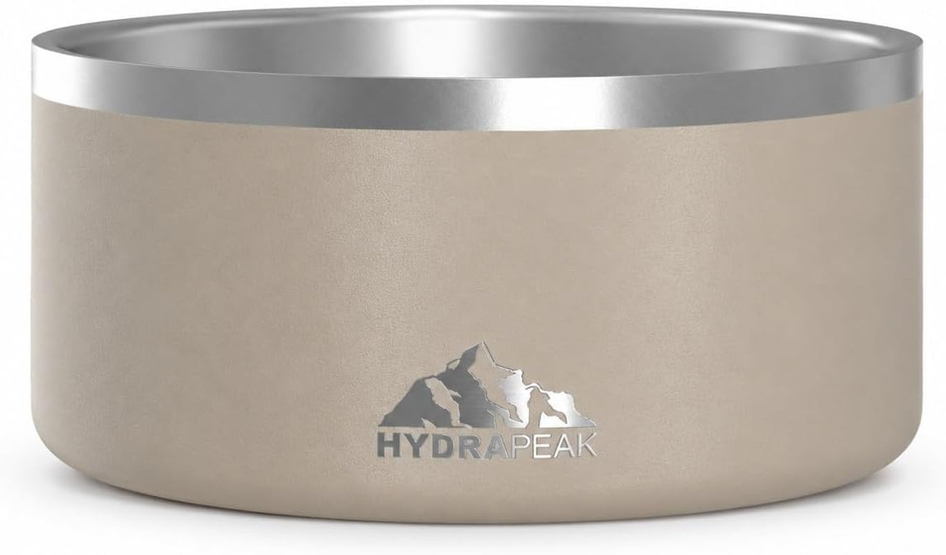 hydrapeak-dog-bowl-non-slip-stainless-steel-water-and-food-dish-large-sized-and-small-dogs-32oz-64oz-multiple-sizes-4-cup-white
