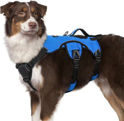 Rabbitgoo Escape Proof Dog Harness for Large, No Pull with Lift Handle | No Escape, Full Soft Padded, Reflective Adjustable Vest, Leash Clip for Walking Hiking Training, Black, Large50