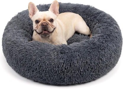 Small Calming Dogs Bed for Small Dogs Anti-Anxiety Machine Washable Fluffy Luxury Anti-Slip Waterproof Mute Base Warming Cozy Soft Pet Puppy round Bed12